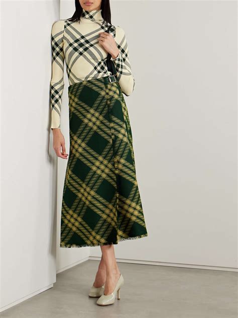 burberry wool skirts fall 2017|BURBERRY Pleated checked wool midi wrap skirt .